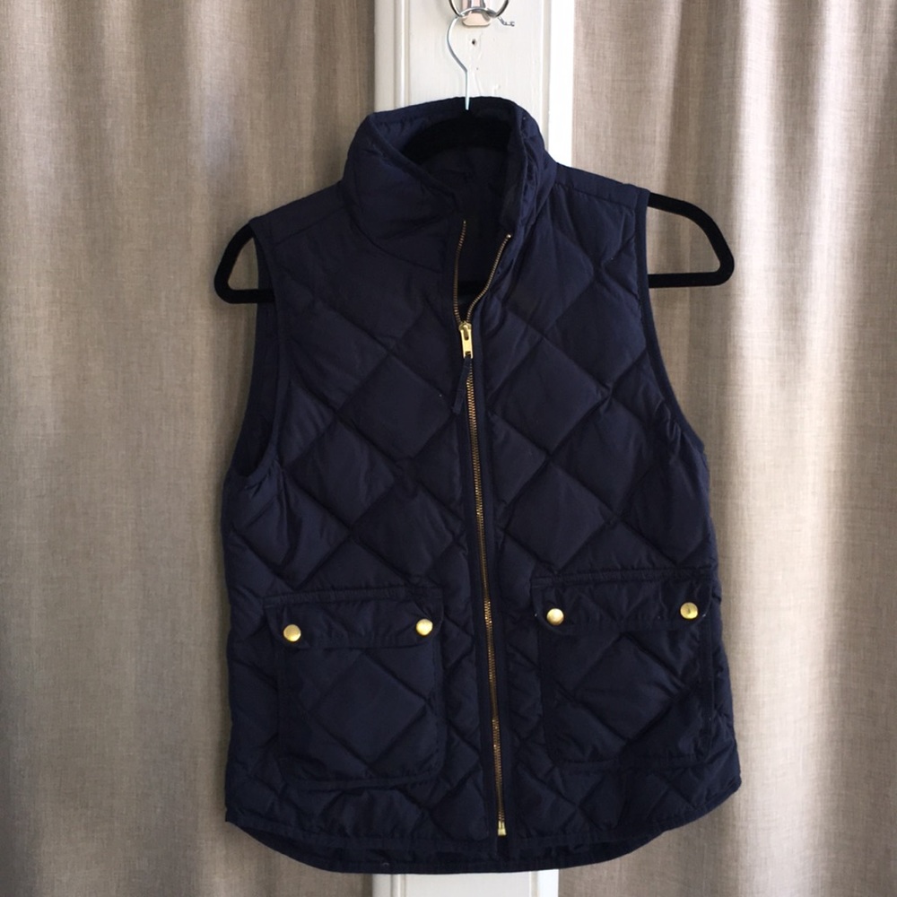 J Crew Navy Blue Puffer Vest